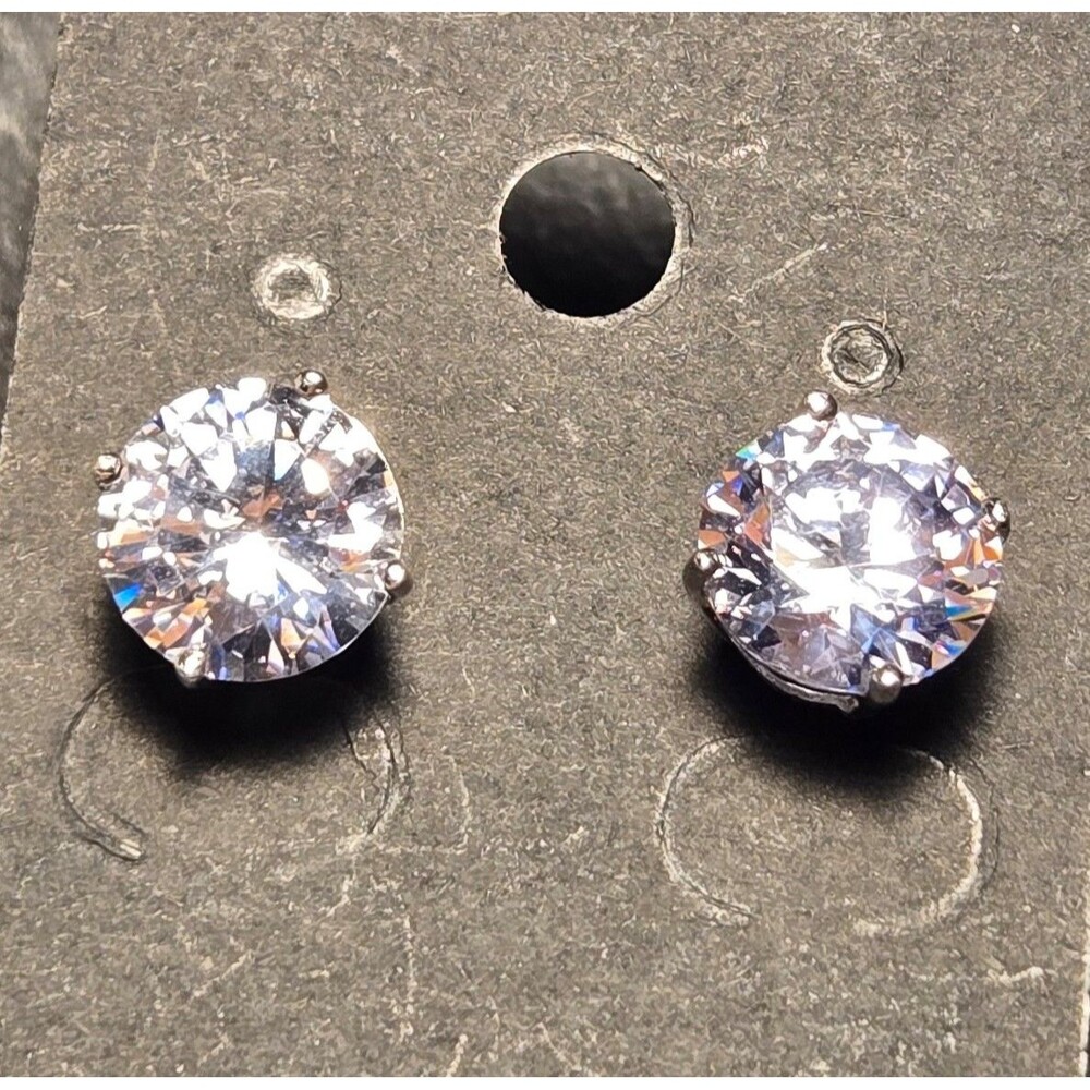 Big Sparkly Stone Sterling Silver Earrings